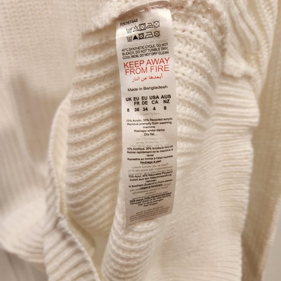 Women's Boohoo Basic Crew Neck White Sweater Dress - Picture 7 of 7